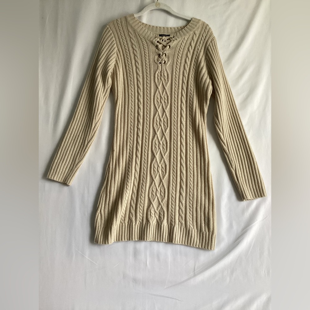 Philosophy Cream Ribbed Knit Sweater Dress 3T 221